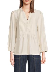 Топ с защипами и разрезом на горловине Nautica, кремовый