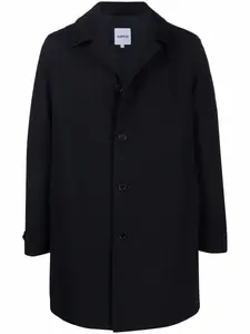 Однобортное пальто из смесового хлопка ASPESI, синий