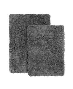 Ультрамягкий нескользящий лохматый коврик для ванной из 2 предметов — маленький и средний Clara Clark, серый