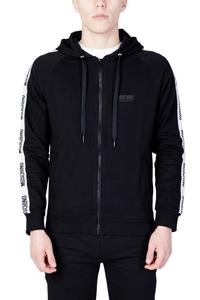 Толстовка мужская Moschino Underwear на молнии с принтом на рукавах, черный