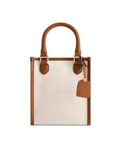 Сумка-тоут Solid Canvas North South с кожаной отделкой Tommy Bahama, коричневый/бежевый