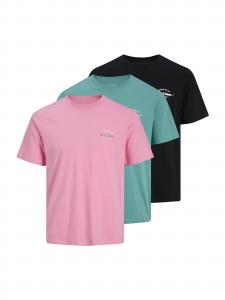 JACK & JONES Футболка 'JJBRANDON' в цвете Navy, Gentian, Rose