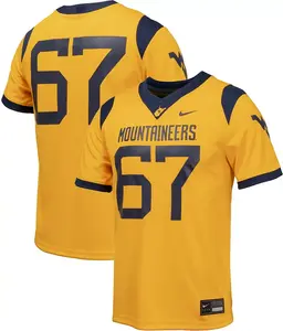 Джерси для домашнего футбола Nike Little Kids West Virginia Mountaineers #67, золотая реплика