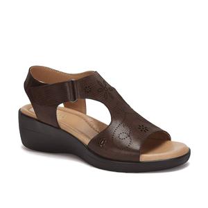 Сандалии Andrea Leather Wedge с мягкой стелькой, коричневый