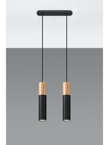 Licht-Erlebnisse Подвесной светильник (Ш)6 x (Д)34 x (В)100 см, черный, натуральный цвет