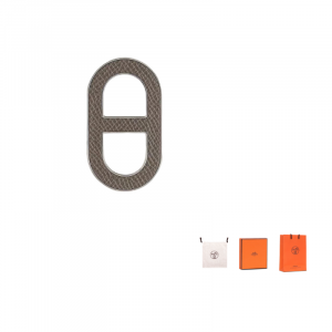 HERMES Брошь Chaine D'Ancre из телячьей кожи унисекс Brown