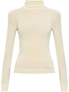 Moncler джемпер тонкой вязки с высоким воротом, нейтральный цвет