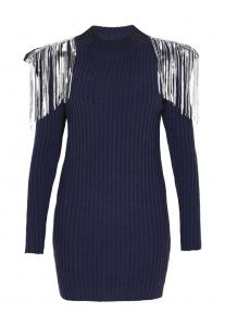 Вязаное платье faina, морской синий