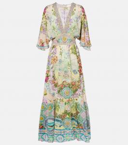 Расшитое шелковое платье макси Camilla, Just Coasting