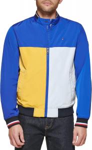 Легкая мужская куртка-бомбер Tommy Hilfiger Varsity Rib Knit, Blue Color Block