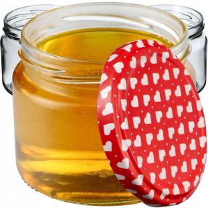 KADAX Банки для консервации с крышками "Сонка", баночки для варенья, баночки для консервирования, 330 мл, сердечки, 10 шт. в упаковке