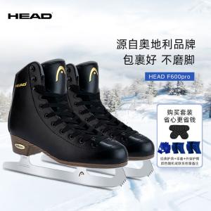 HEAD Коньки для фигурного катания F600pro, черные, комплект с защитой (наколенники, налокотники, защита бедер, перчатки), размер 33