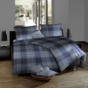 Fleuresse Lech Fine фланелевое постельное белье 240х220 в клетку темно-синий ржавчина 604112-02
