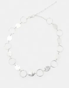 Серебристый ремень с металлизированными кругами Pull&Bear