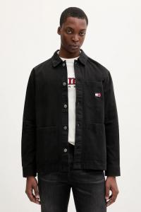 Хлопковая рубашка Tommy Jeans, черный