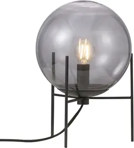 Настольная лампа Nordlux "Alton", 1 лампочка, лампочка E14 | без лампочек Ø 20 см, Высота: 29 см, черный/дымчато-серый