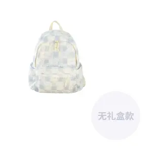 DCLOUD Полиэстеровый хлопковый рюкзак женский черный серый кофейный синий, Blue