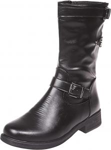 Женские сапоги Unifizz с закрытым круглым носком, пряжкой, боковой молнией, низким каблуком и средней высотой голенища, Grey