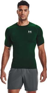 Under Armour мужская футболка HeatGear Compression с коротким рукавом, Forest Green/White