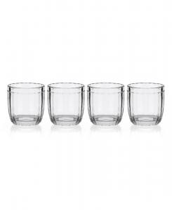 Набор из 4 бокалов для коктейля «Двойной Олд Фэшн» объемом 10 унций с бусинами Fitz and Floyd, прозрачный