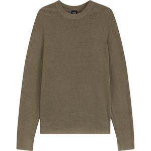 Босс свитер с резинкой и круглым вырезом HUGO BOSS, коричневый