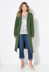 Кардиган MIAMODA MIT ZIERSTICH, Dark Green/Grey