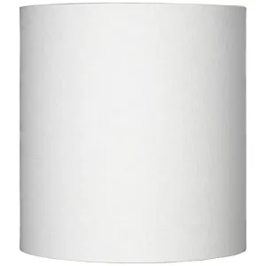 Белый высокий льняной абажур среднего размера в форме барабана, 36 см сверху x 36 см снизу x 38 см в высоту (в форме паука). Сменный абажур с держателем и навершием Springcrest