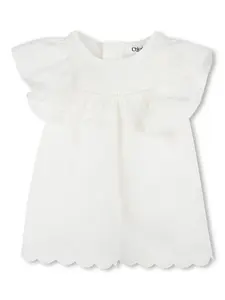 Комплект из платья и блумеров Chloé Kids, белый