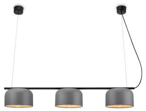 Подвесной светильник Paco Home Bowl, черный - серый - стальной - 25 x 18 x 121 см