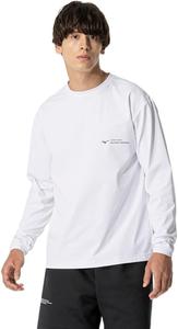 Футболка MIZUNO One-Point с длинным рукавом, надписью OFF THE PITCH, впитывающая пот, защищающая от тепла, облегающий силуэт, унисекс, для взрослых P2MAB066, белый