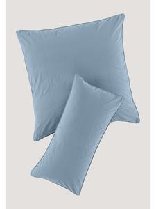Наволочка из перкаля серо-голубого цвета Hessnatur, 80 x 80 см