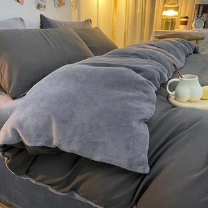 Antarctic Пододеяльник 180х220 см, односторонний вельвет, темно-серый + светло-серый, флисовая подкладка