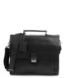 Винтажный портфель Scott из мелкозернистой кожи Burkely, черный