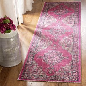 Ковер-дорожка SAFAVIEH, 67 x 244 см,  Artisan Collection Fuchsia / Navy ATN505P в стиле бохо с эффектом потертости