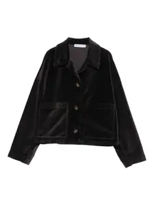 Бархатная куртка с накладными карманами Rosso 35, черный