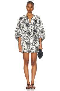 Мини-платье с вышивкой из таллоу Zimmermann, Ivory & Black
