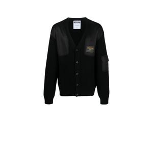 Кардиган с V-образным вырезом и логотипом MOSCHINO, черный