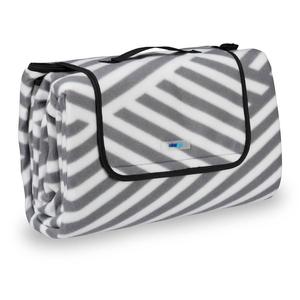 Подушка для отдыха Relaxdays grau-weiß gestreift, серый - белый - полиэстер - алюминий - 200 x 1 x 200 см