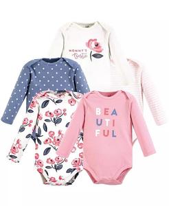 Боди с длинными рукавами из органического хлопка для маленьких девочек, цвет жевательной резинки, для новорожденных Touched By Nature, розовый