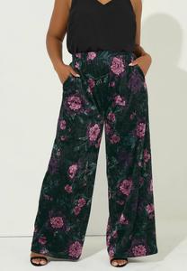 Брюки Yours Clothing WIDE, Black/Multi-Coloured