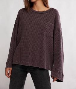 Термобелье Dawson Pocket Thermal Top в цвете «Шоколадный виноград» Free People, chocolate grape