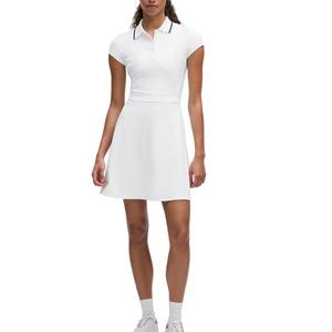 SS25 платье с короткими рукавами Women's Lululemon, белый/черный