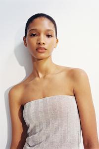 Топ-Труба вязки в рубчик H&M, серый