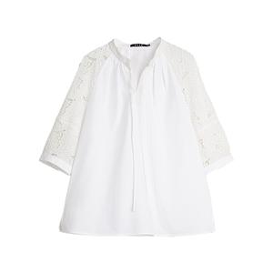ELLE Рубашка Women's White Stand Collar Moderate