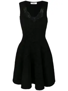 Расклешенное платье с кружевной отделкой Givenchy, черный