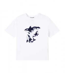 Футболка из хлопкового джерси Orcas Vilebrequin Kids, Blanc