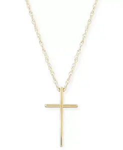 Цельное ожерелье-крест из 14-каратного желтого, белого или розового золота Macy'S, gold