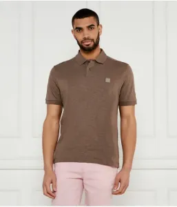 Поло Pe_linenlogo regular fit Boss Orange, коричневый