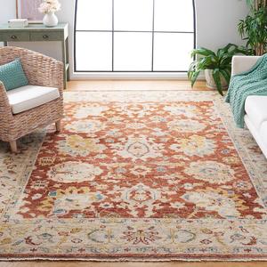 SAFAVIEH Samarkand Collection ковер 305 x 427 см - , Rust & Beige, ручной вязки традиционный восточный шерстяной, идеален для помещений с высокой проходимостью в гостиной, спальне (SRK185P)