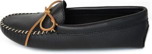Мокасины Minnetonka для мужчин из двухслойной оленьей кожи с мягкой подошвой, черный
